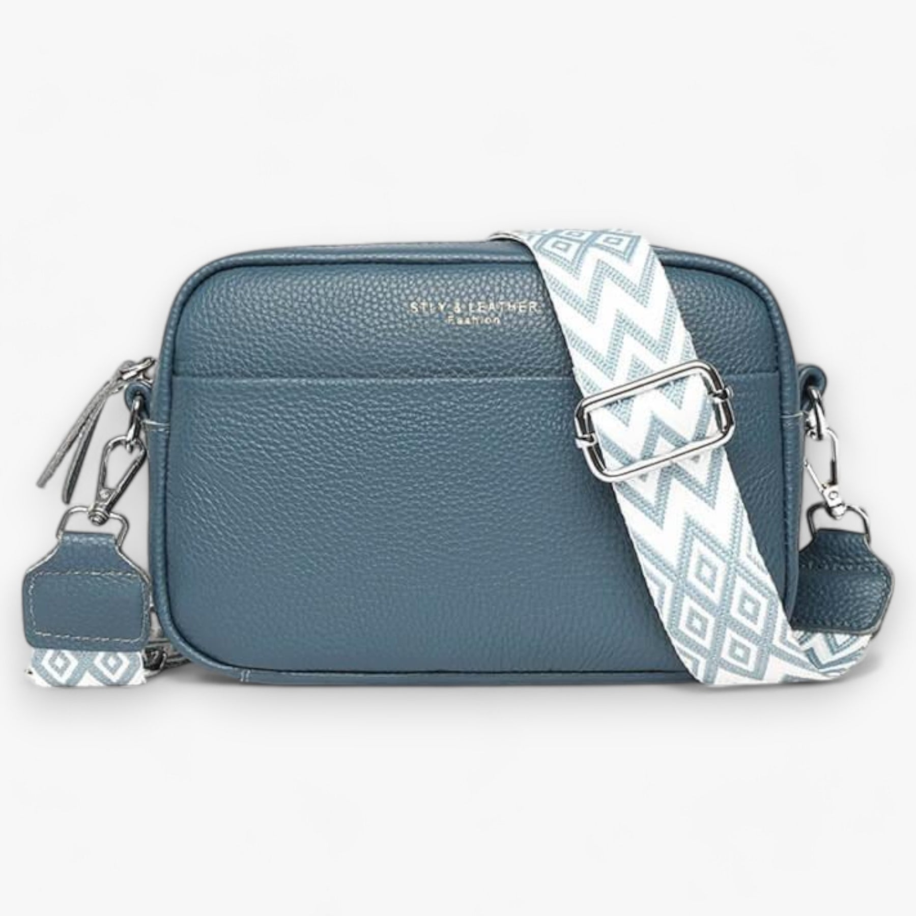 bags : CrossbodyBag Dames - Leren Damestas Zwart (Nog 2 op Voorraad) in Blauw van Pantino