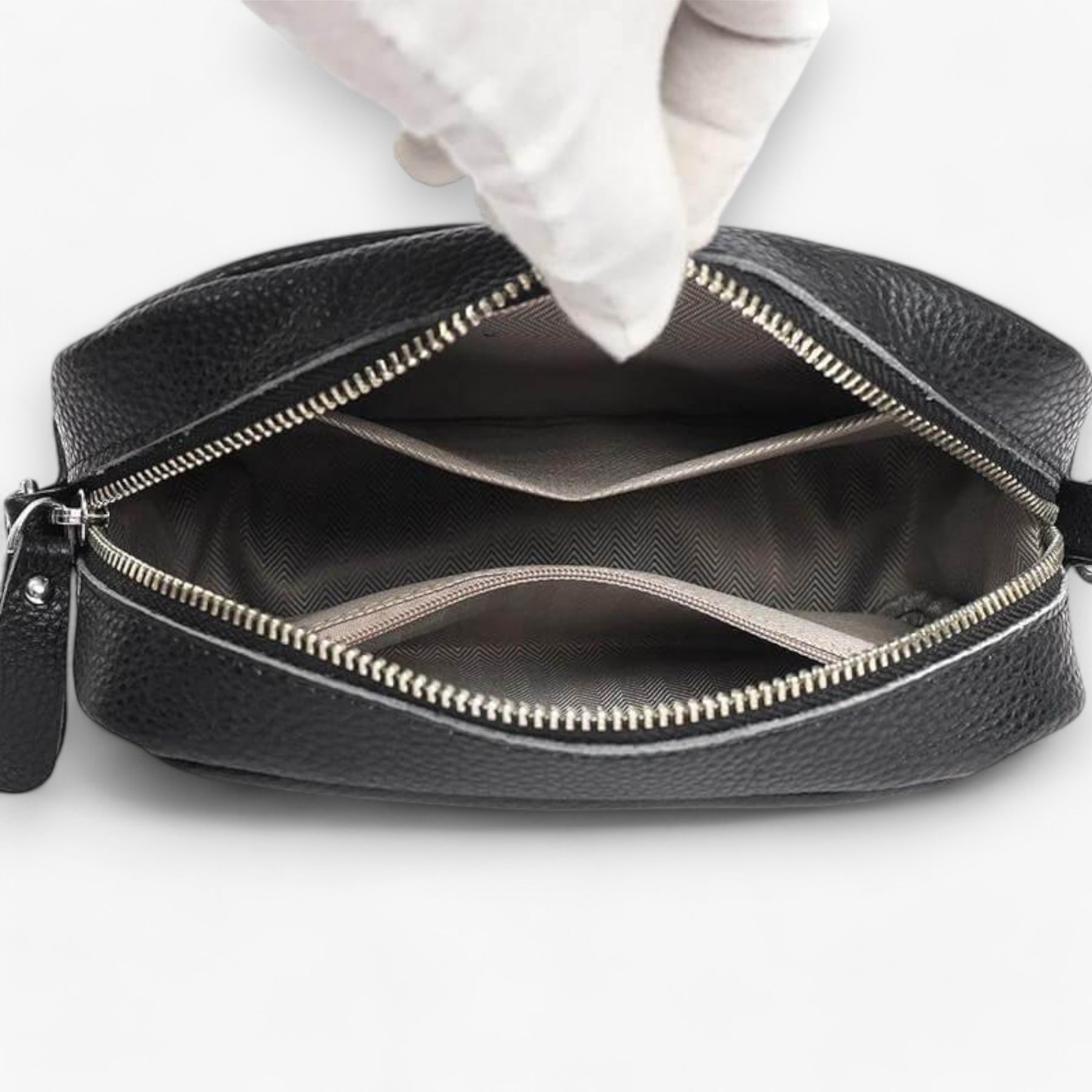 bags : CrossbodyBag Dames - Leren Damestas Zwart (Nog 2 op Voorraad) in van Pantino