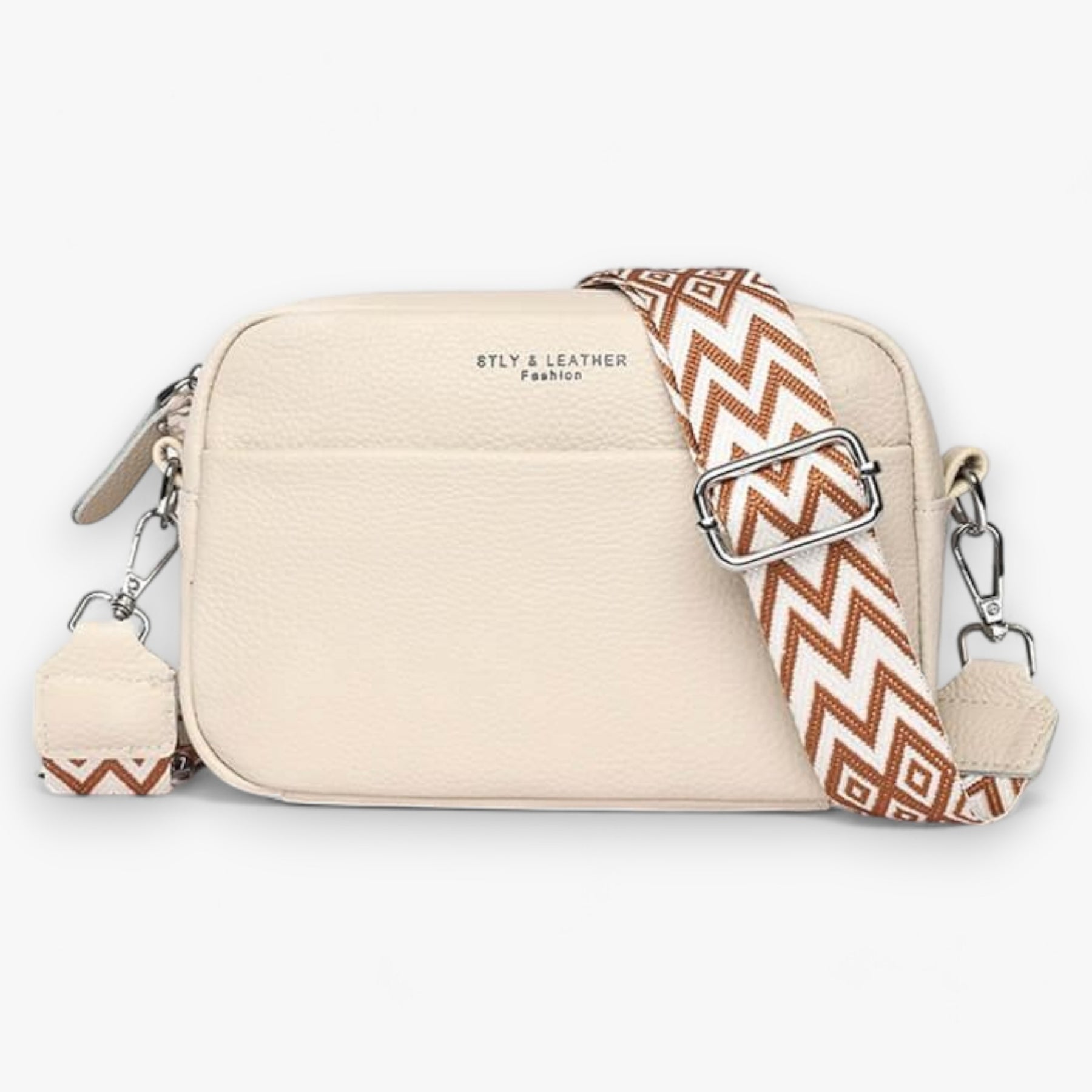 bags : CrossbodyBag Dames - Leren Damestas Zwart (Nog 2 op Voorraad) in Beige (Nog 3 op voorraad) van Pantino