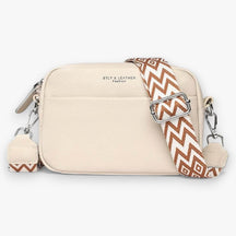 bags : CrossbodyBag Dames - Leren Damestas Zwart (Nog 2 op Voorraad) in Beige (Nog 3 op voorraad) van Pantino
