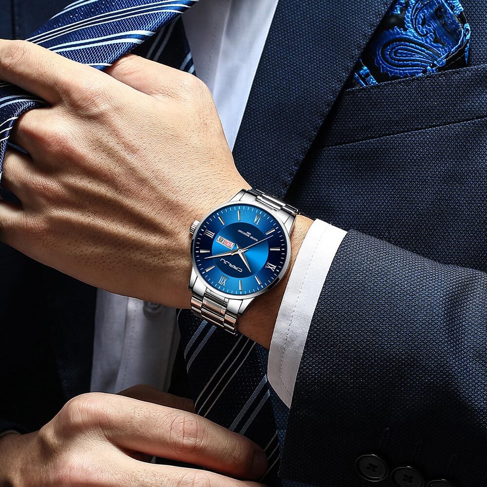 watches : Heren sporthorloge zwart - Waterdicht siliconen chronograaf met datum en stopwatch in van Pantino