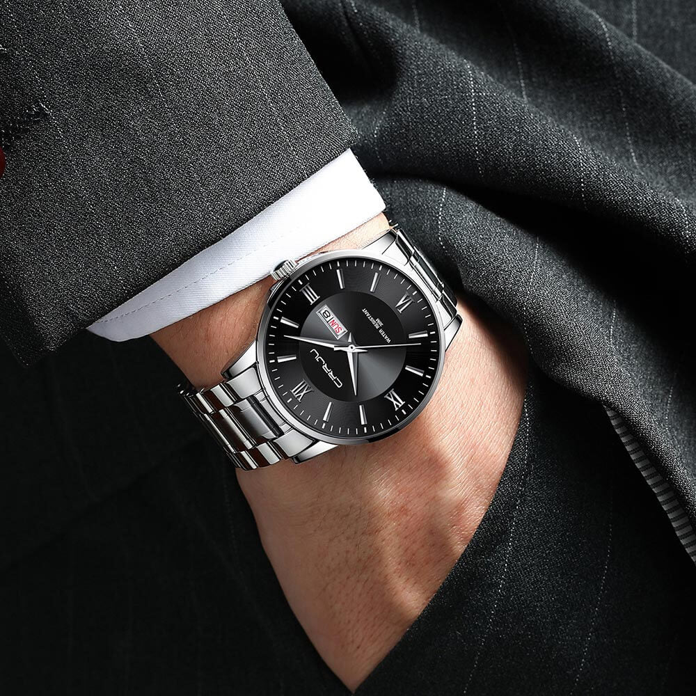 watches : Heren sporthorloge zwart - Waterdicht siliconen chronograaf met datum en stopwatch in van Pantino