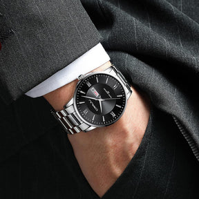 watches : Heren sporthorloge zwart - Waterdicht siliconen chronograaf met datum en stopwatch in van Pantino