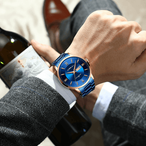 watches : Heren sporthorloge zwart - Waterdicht siliconen chronograaf met datum en stopwatch in van Pantino