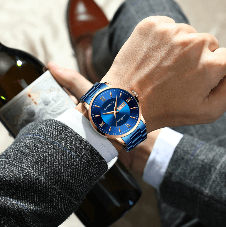 watches : Heren sporthorloge zwart - Waterdicht siliconen chronograaf met datum en stopwatch in van Pantino