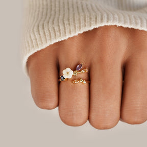 Ring : Ring Roze - Antira Blossom in van Pantino