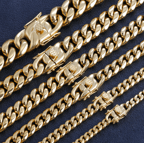 Necklace : Ketting Heren Groen - Cubaanse Chain Roestvrij Staal in van Pantino