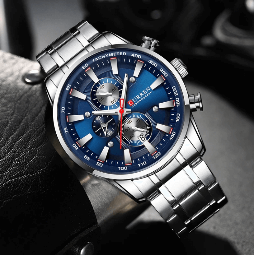 watches : Horloge Heren Roségoud Blauw - Curren Zakelijk in van Pantino