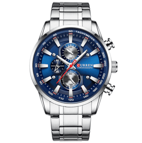 watches : Horloge Heren Roségoud Blauw - Curren Zakelijk in Zilver Blauw van Pantino