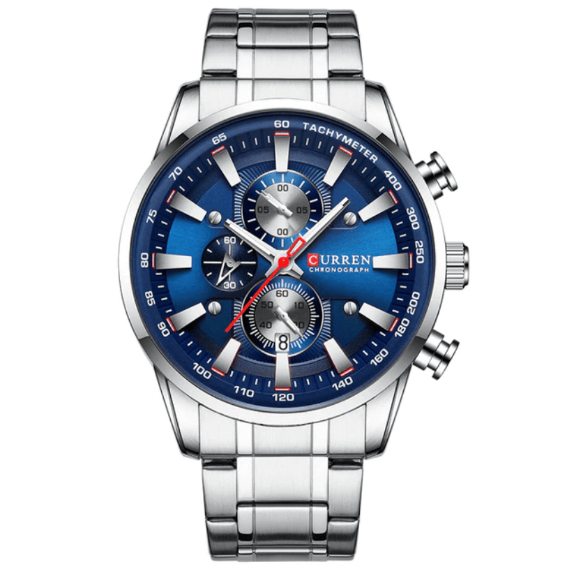 watches : Horloge Heren Roségoud Blauw - Curren Zakelijk in Zilver Blauw van Pantino