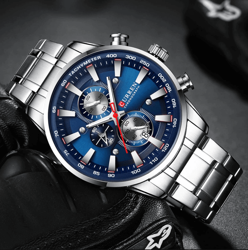 watches : Horloge Heren Roségoud Blauw - Curren Zakelijk in van Pantino