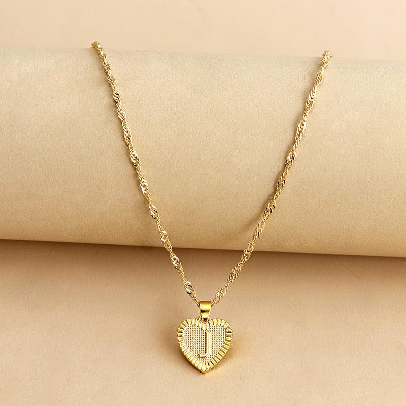 Necklace : Initiaal Hart Hanger in Gold J van Pantino
