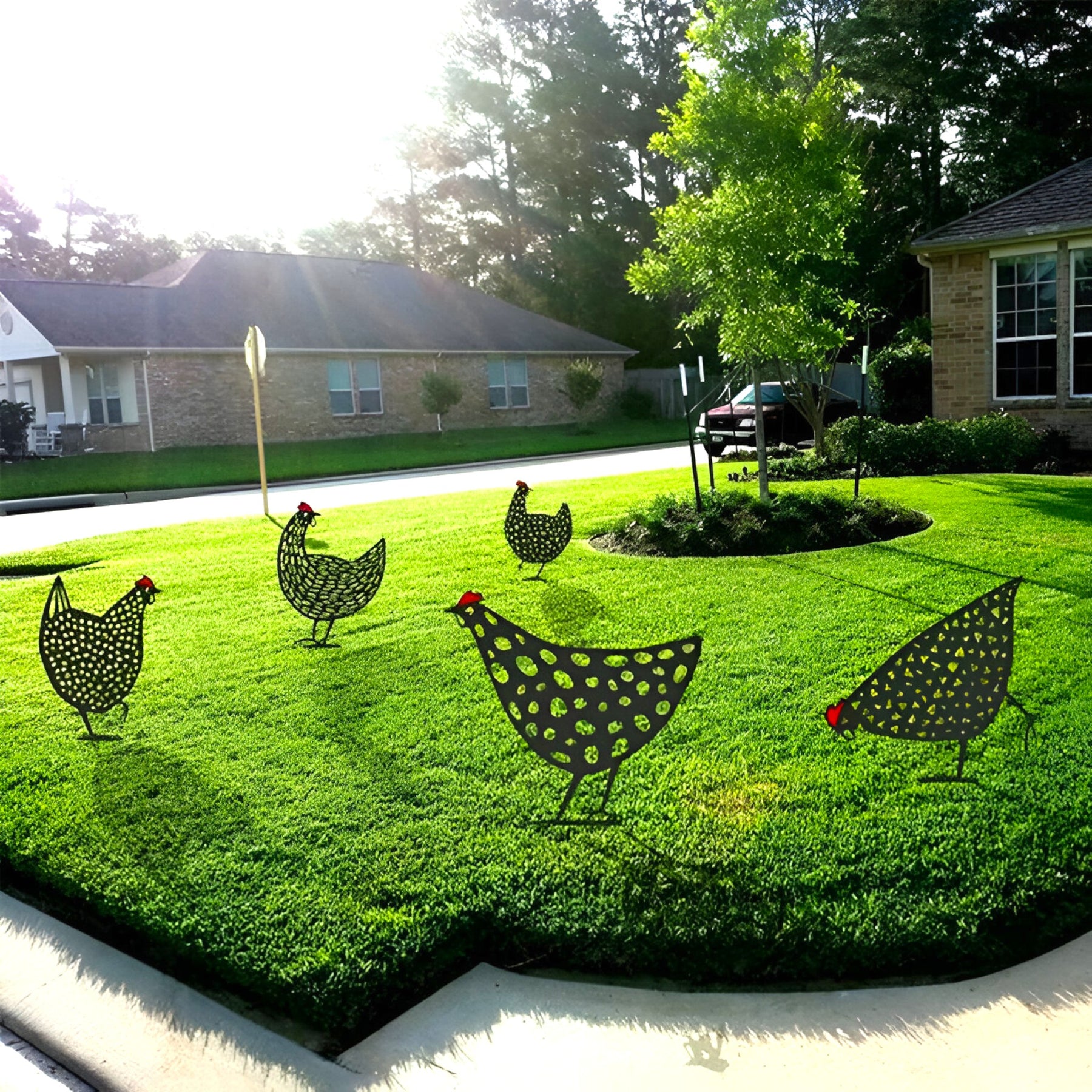 home & garden : The Chicken Family - De Leukste Tuin van de Straat in van Pantino