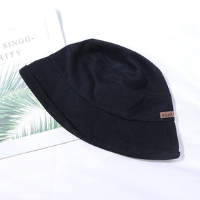 Bucket Hat : Eenvoudig Stiksel Emmer - Beige in Zwart van Pantino