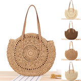 Sac à main en paille pour l'été et la plage - Beige