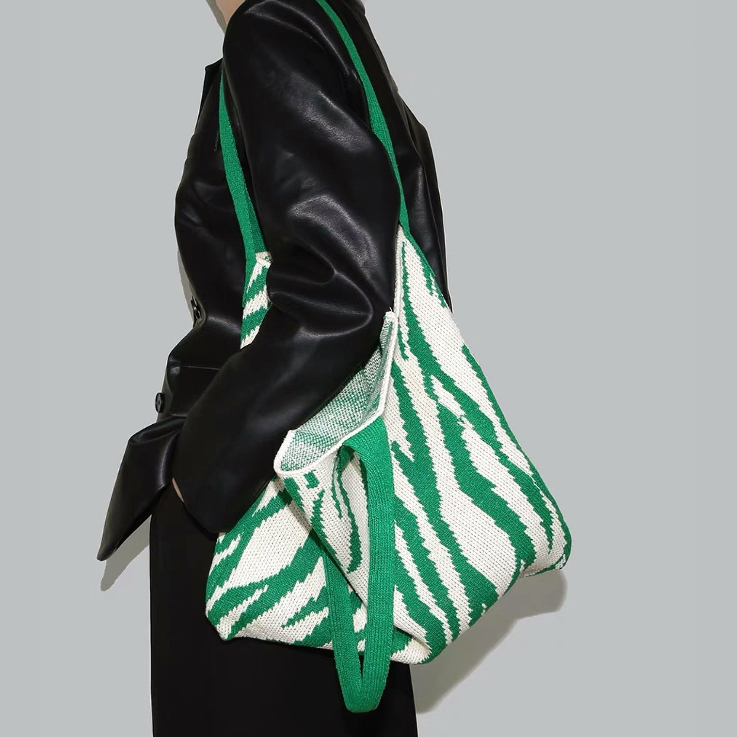 bags : ZeBra - Stijlvolle Tas Dames 4 Cm - Groen-Roze in van Pantino