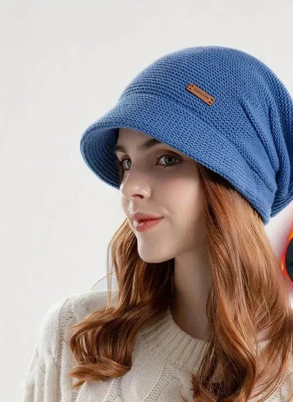 Hat : Modieuze Muts Dames - Fleece Warm Trendy Winter - Fleece in Blauw van Pantino