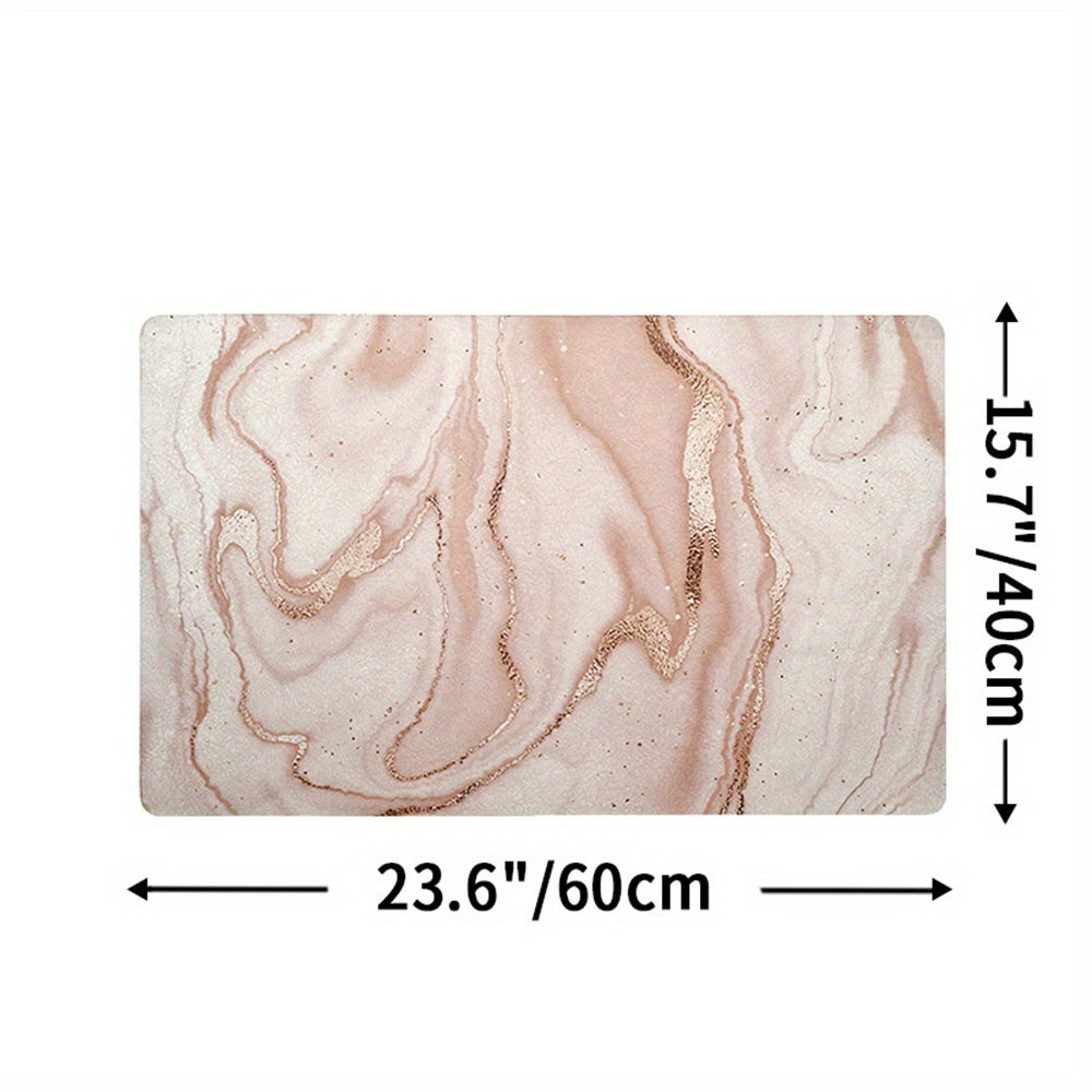 home & garden : Antislipmat Marmerpatroon - Marble - Donkergrijs in Marble-Roze 40*60 cm van Pantino