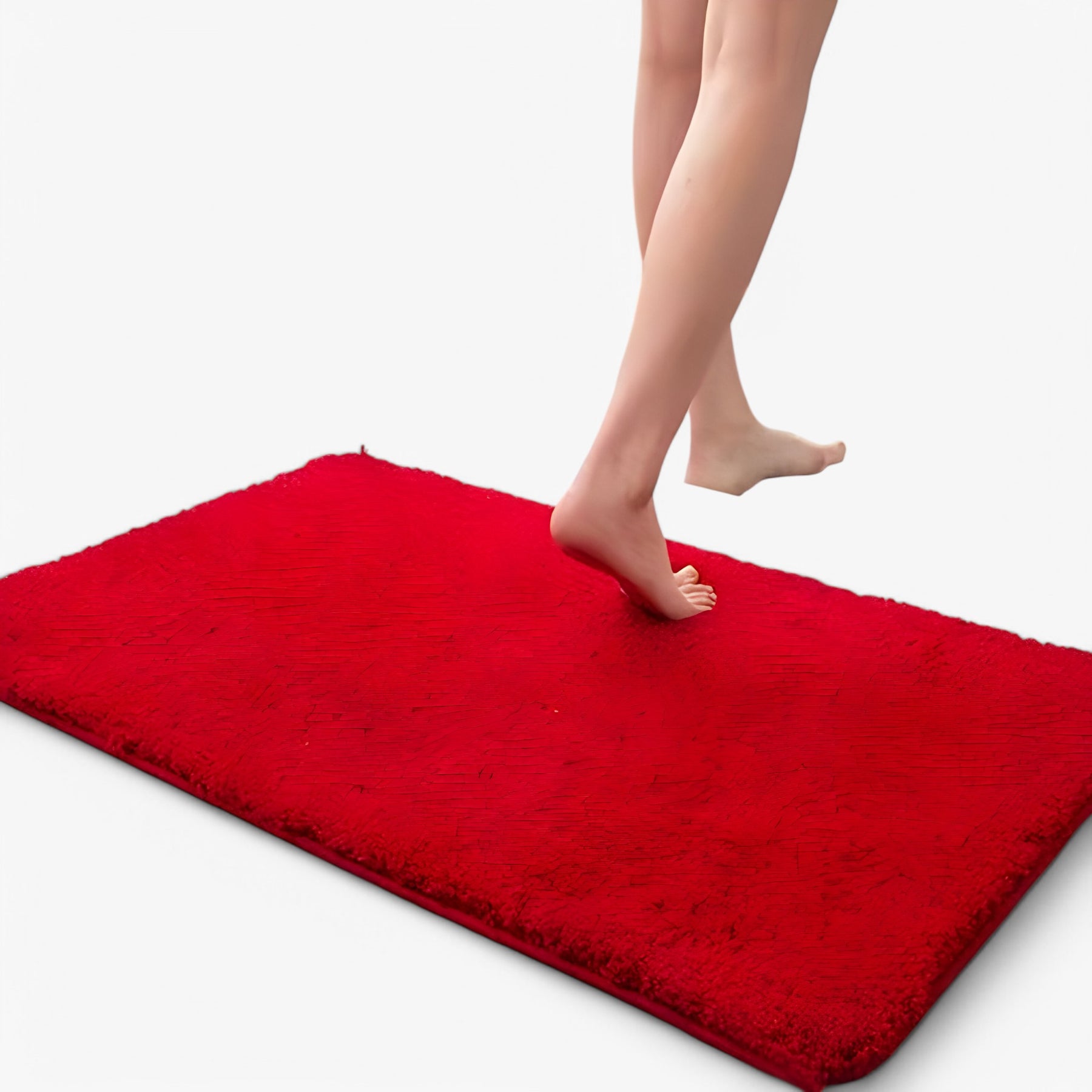 home & garden : Zachte Verdikte Badmat - Absorberend & Antislip - Grijs in Rood van Pantino