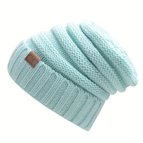 Beanie : Casual Gebreide Muts Lichtgroen - Ontspannen Winter Stijl - Acryl in Lichtgroen van Pantino