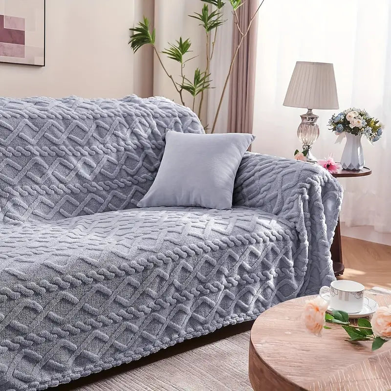 home & garden : FleeceBlanket - Warme Deken van Reistextiel Fleece - Grijs in van Pantino