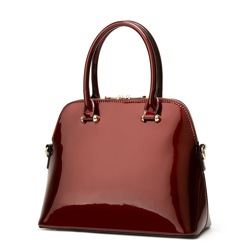 bags : Chique Glanzende Tas met Rits - Praktisch en Elegant voor Elke Dag - Zwart in van Pantino