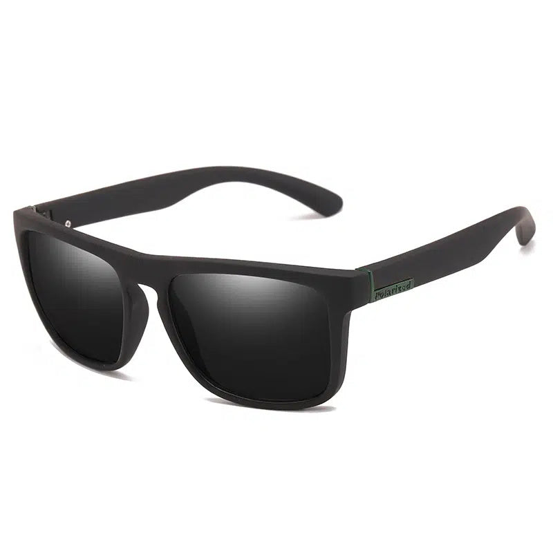 Sunglasses : Zonnebril Dames Grijs - Klassieke Vintage Gepolariseerde met Groot Vierkant Frame Black Box Label in Zwart frame groen label van Pantino