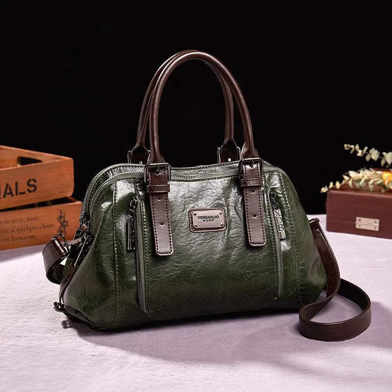 bags : Handtas Rood - Elegante Vintage in Groen van Pantino