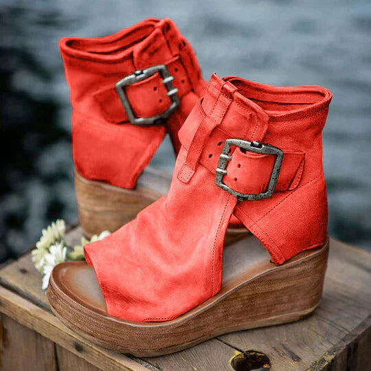 Sandals : Romantische Roze Sandalen Dames - Elegante Sandalen voor met een Vrouwelijke Touch in Rood van Pantino