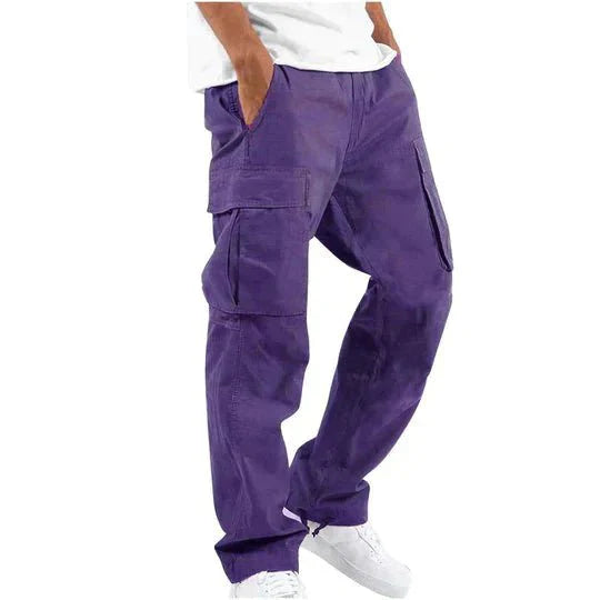 Cargo Pants : Cargobroek Heren Zwart - Cargo Broeken in Paars van Pantino