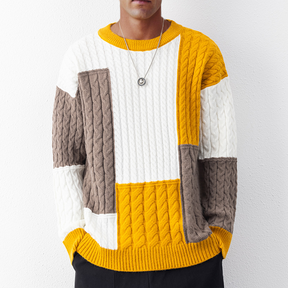Sweater : Trui Heren Blauw - Gestreept in van Pantino