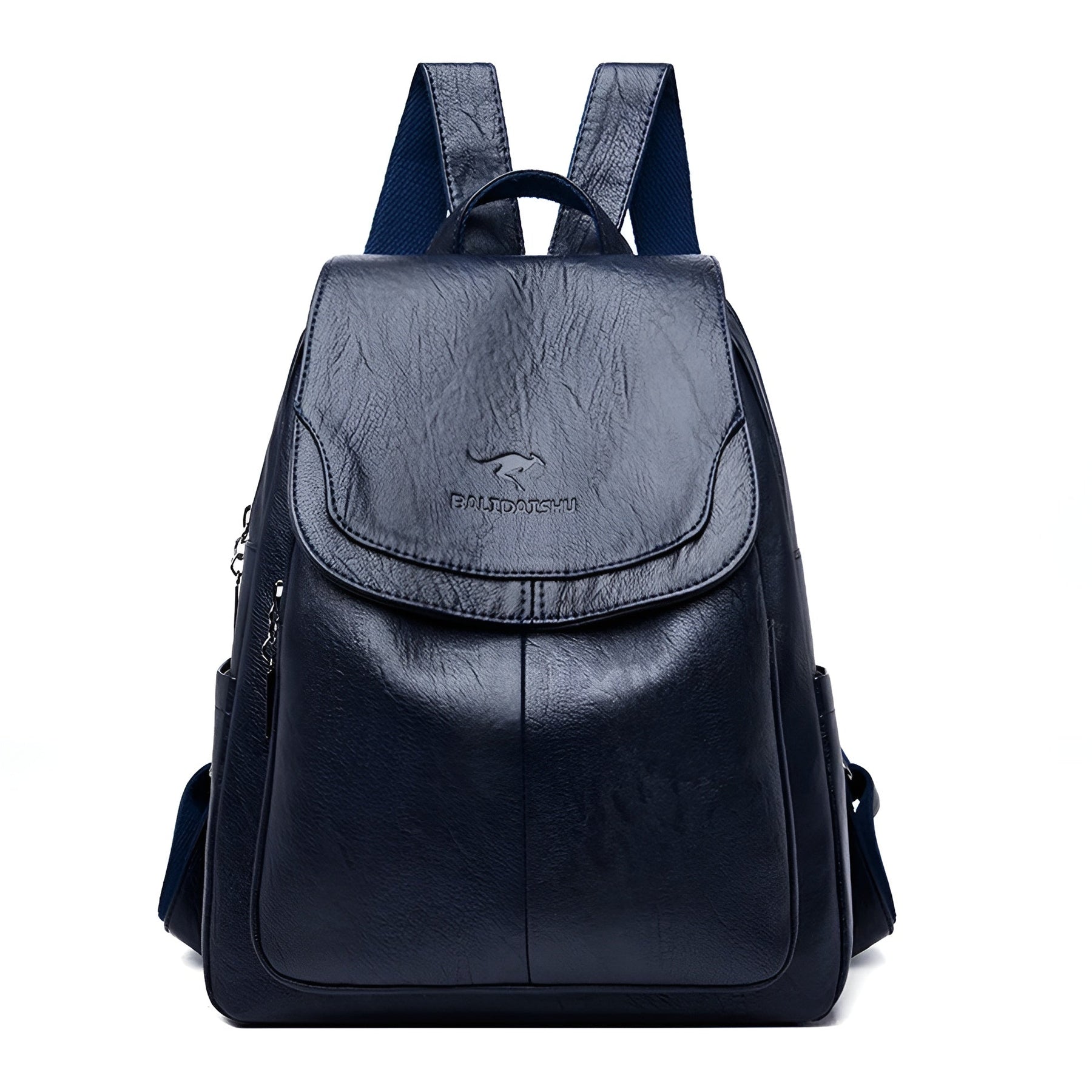 bags : Vintage Boekentas Dames - Retro Leren Schooltas Design - PU-Leer in Marineblauw van Pantino