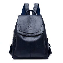 bags : Vintage Boekentas Dames - Retro Leren Schooltas Design - PU-Leer in Marineblauw van Pantino