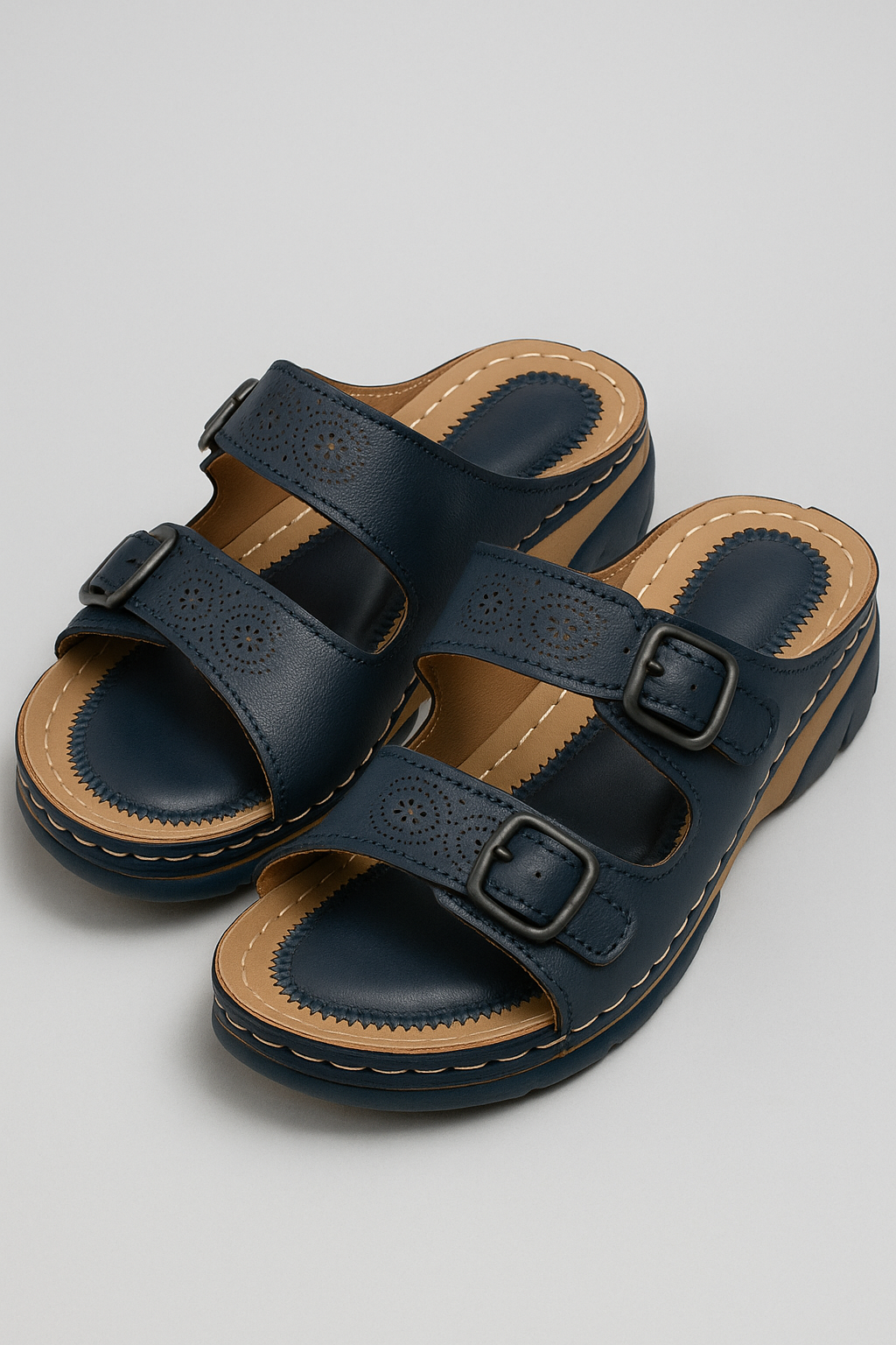 Sandals : Lichtgewicht Ademende Comfort Zomer Orthopedische Sandalen voor Heren in Donkerblauw van Pantino