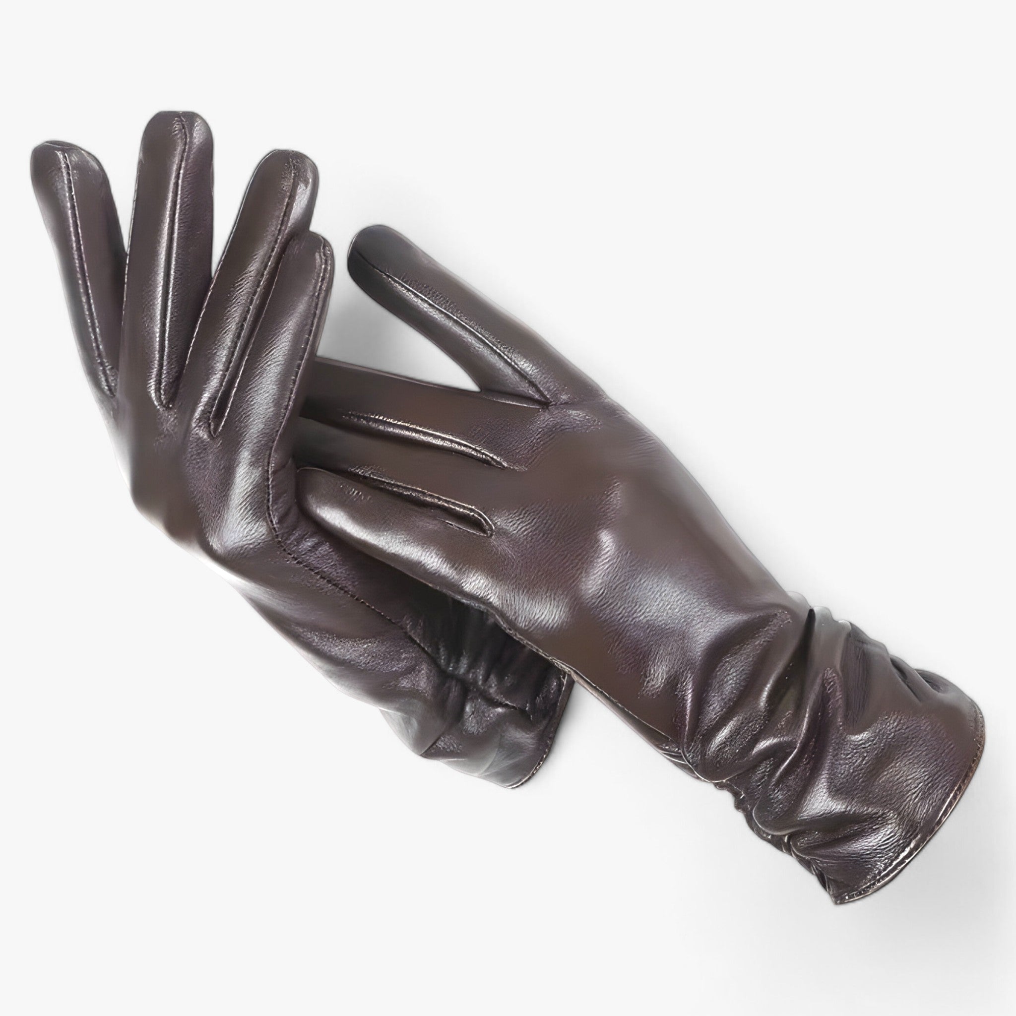 Sheepskin Gloves : Schapenvellen Handschoenen voor Vrouwen Dames - K Klasiek Stijl en Winterbescherming - Blauw Lac in Donkerbruin van Pantino