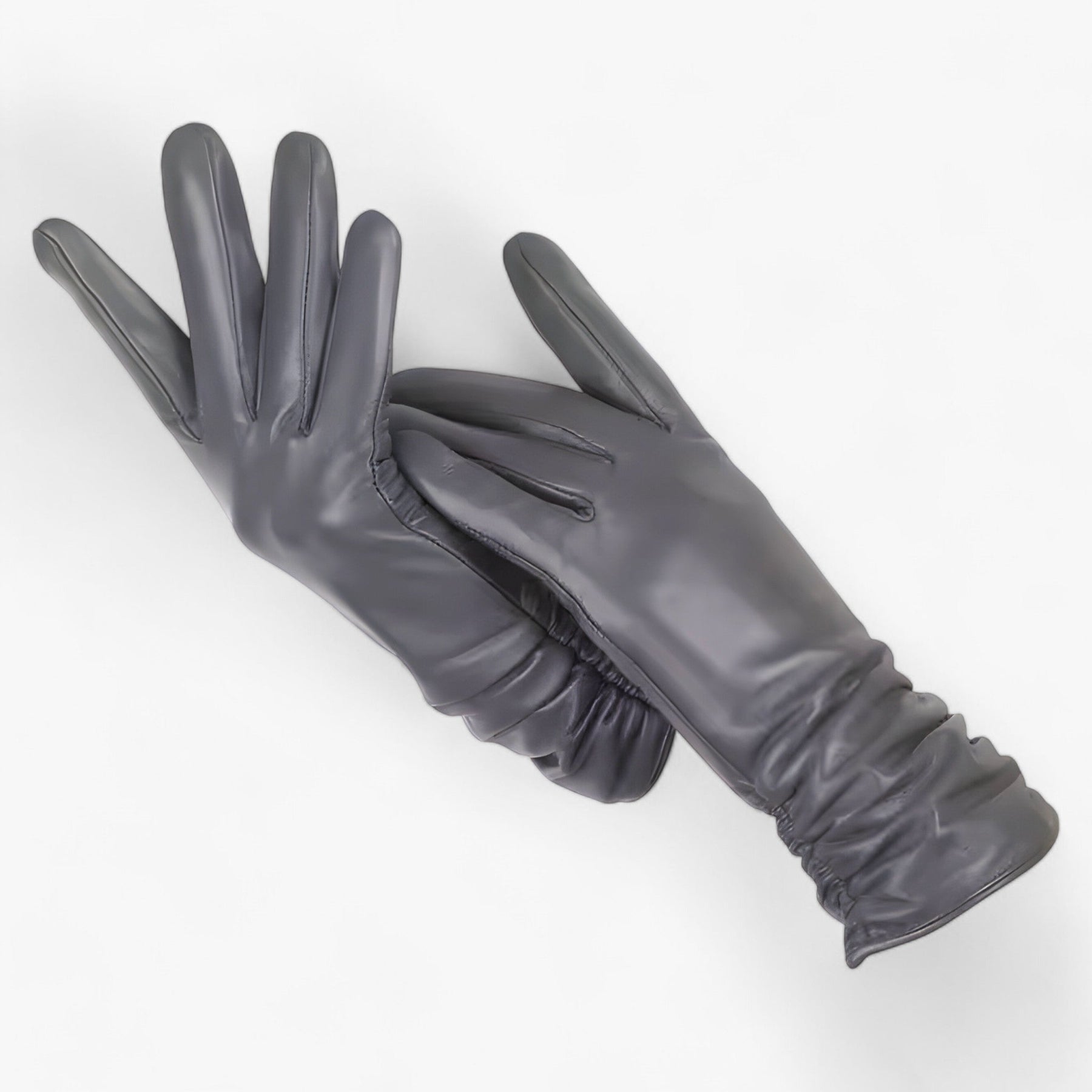 Sheepskin Gloves : Schapenvellen Handschoenen voor Vrouwen Dames - K Klasiek Stijl en Winterbescherming - Blauw Lac in Donkergrijs van Pantino
