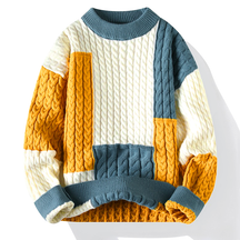Sweater : Trui Heren Blauw - Gestreept in Blauw van Pantino
