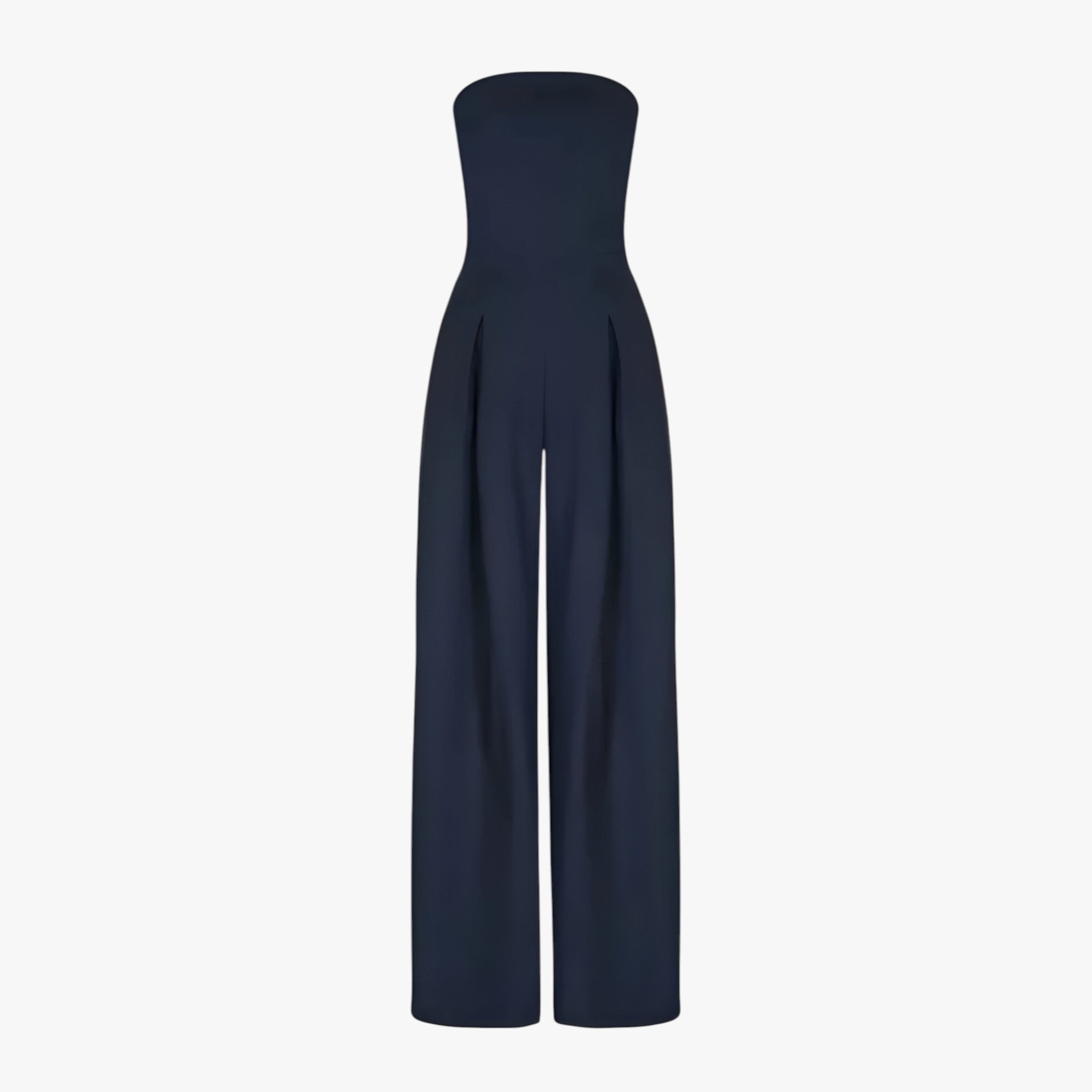 One-Pieces : Elegante Zwarte Strapless Dames Jumpsuit - Chic en Comfortabel voor Zomerse Ceremonie in Donkerblauw van Pantinoshop