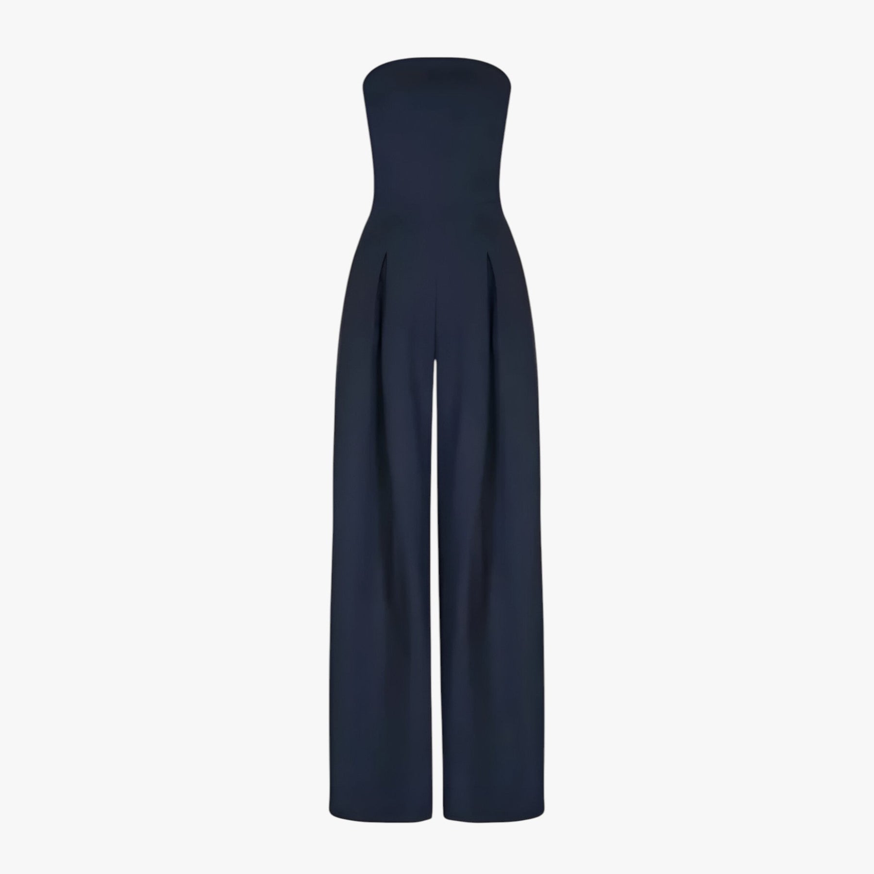 One-Pieces : Elegante Zwarte Strapless Dames Jumpsuit - Chic en Comfortabel voor Zomerse Ceremonie in Donkerblauw van Pantinoshop