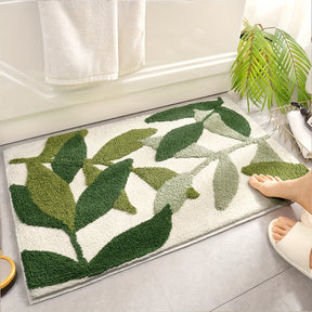 home & garden : Absorberende Badkamermat met Bladerpatroon in van Pantino