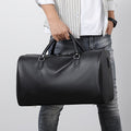 Borsa da viaggio da uomo nera - Borsa da uomo in pelle PU, bagaglio a mano elegante