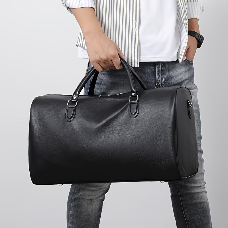 bags : Reistas Heren Zwart - Men 1 Stuk PU Leren , Handbagage voor op Reis Elegant in Zwart van Pantino