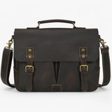 Dames leren laptoptas met schouderband
