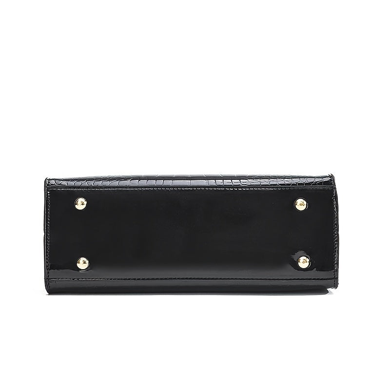 bags : Glossy Handtas - Bruin in van Pantino