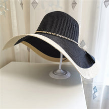 Sun Hat : Hoed Zwart - Zonnebescherming Grote Rand Strandhoed in Zwart One size van Pantino