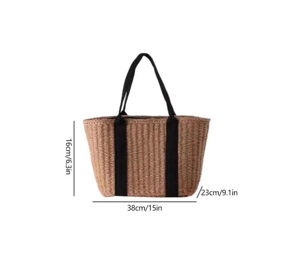 bags : Stro Schoudertas Dames - Grote Capaciteit Zomerse Stijl - Stro in van Pantino