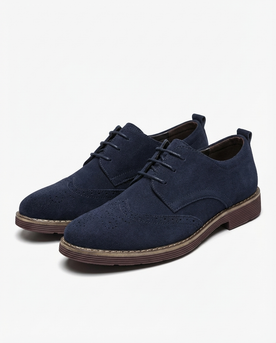 men's dress shoes : Geperforeerde heren Derby's in Blauw van Armand & Fils