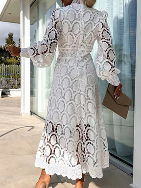 Dress : Elegante Jurk Dames Kant - Lichtroze in van Pantino