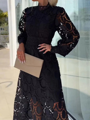 Dress : Elegante Jurk Dames Kant - Lichtroze in van Pantino