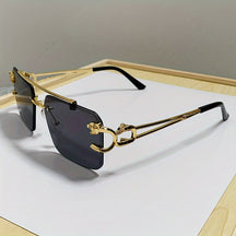 Sunglasses : Heren Randloze Vierkante Zonnebril Grijs - Stijlvol & UV400 Bescherming in Grijs van Pantino